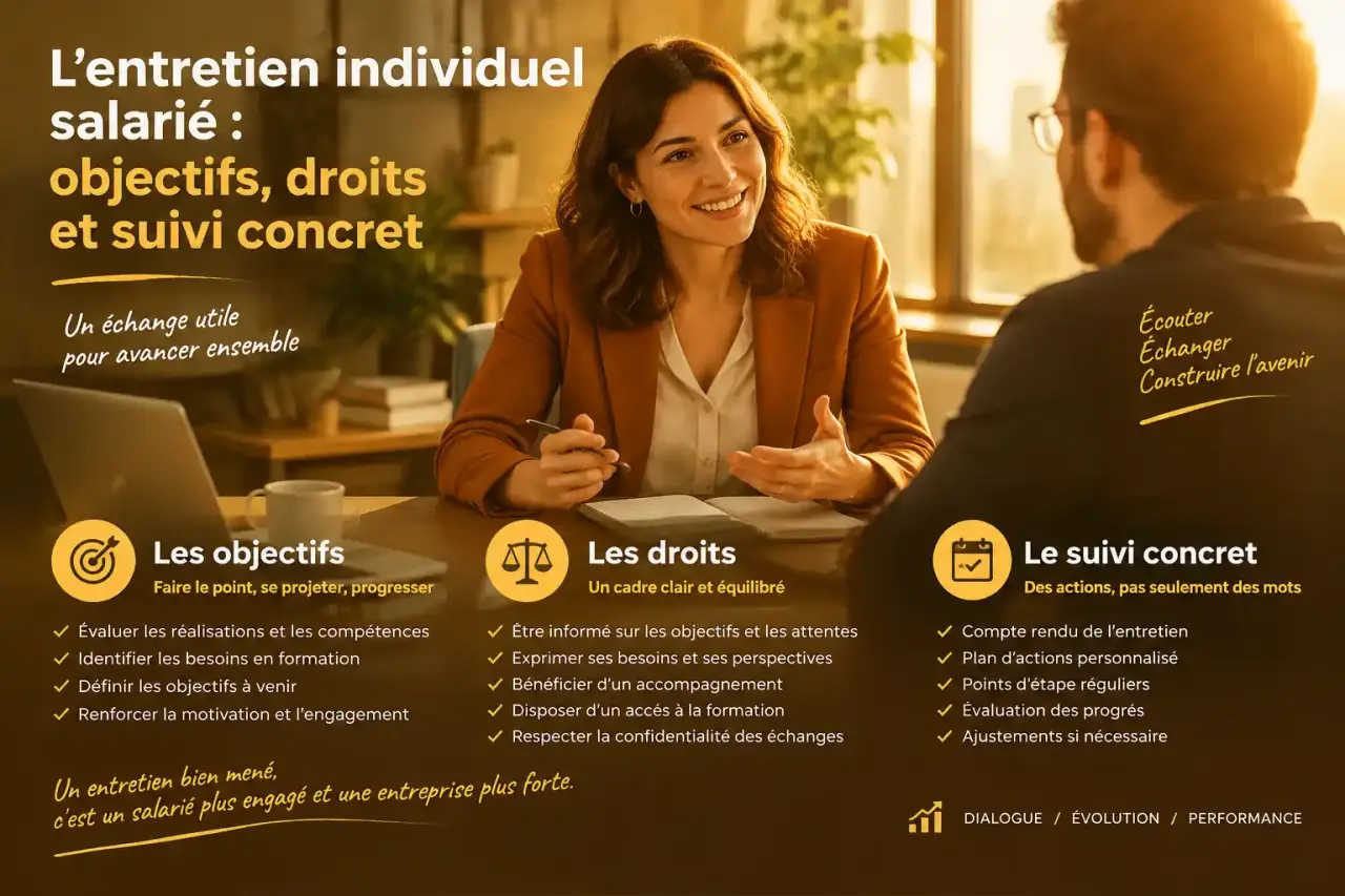 L’entretien individuel salarié : objectifs, droits et suivi concret