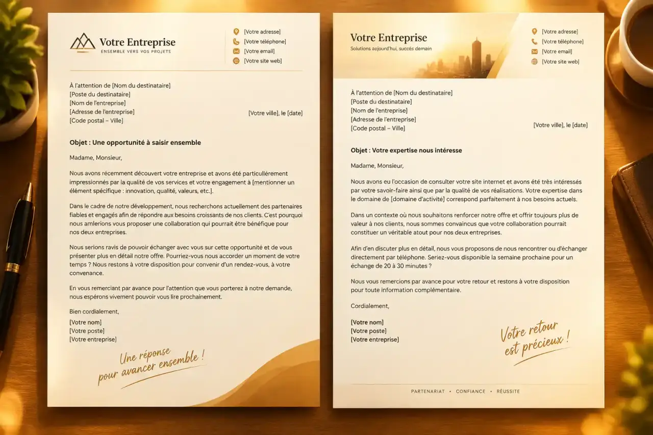 Lettre commerciale : deux modèles prêts à personnaliser pour obtenir une réponse
